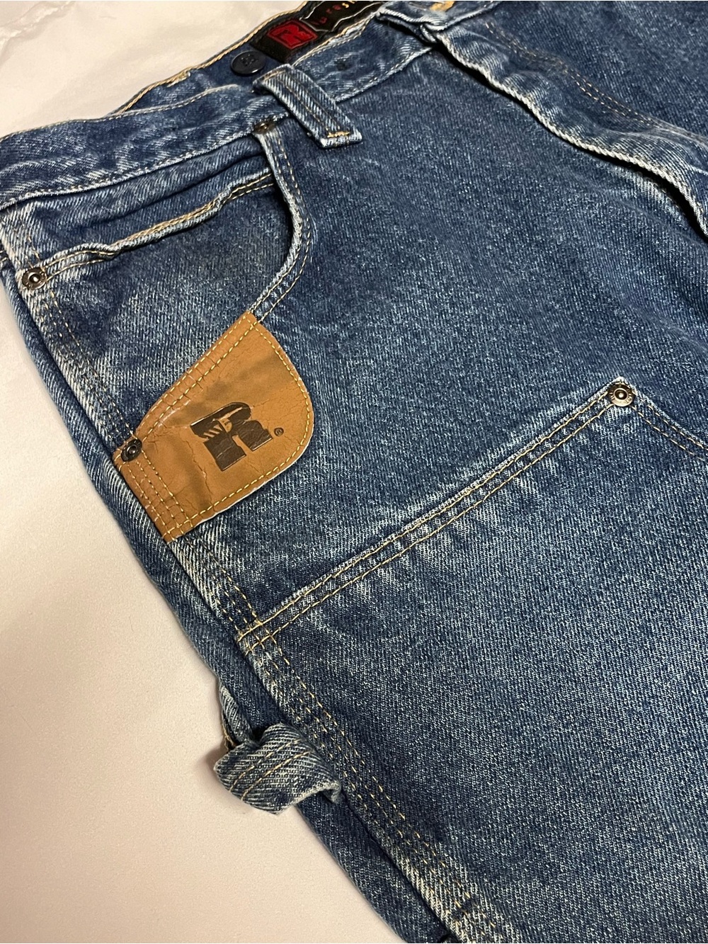Vintage Riggs Workwear Wrangler Double Knee Carpenter Jeans 34x30 USA‎ Denim - Picture 4 of 11